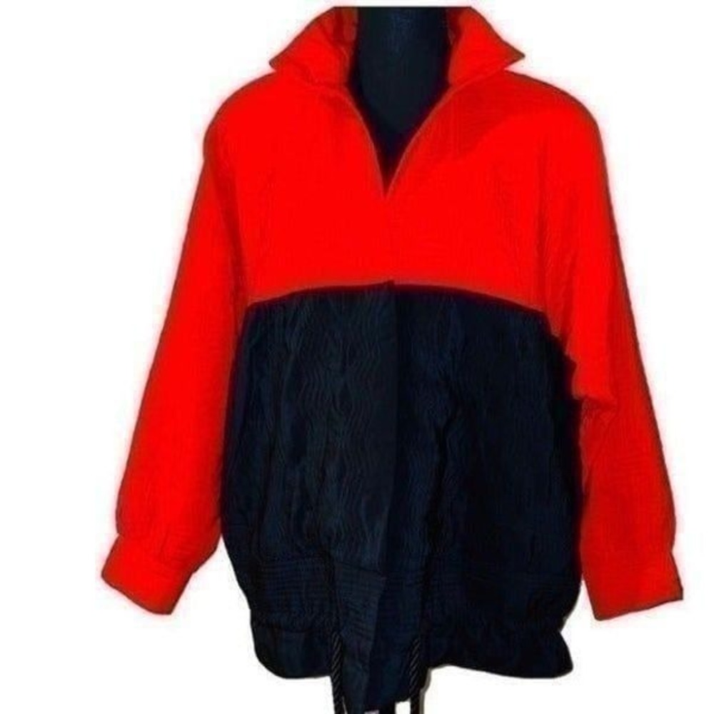 Ellen Tracy Black and Red Zip-up Lightweight Jacket